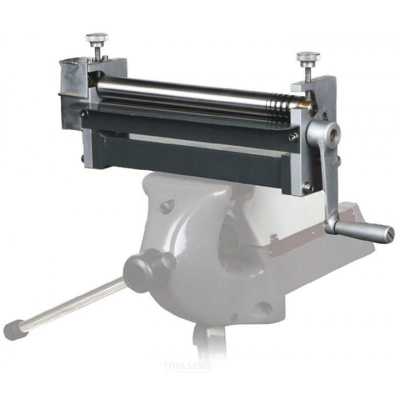 Manuele plaatwals 3 rollen werkbreedte 320 mm plaatdiktes tot 1 mm in staal voor montage in bankschroef  Optimum