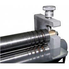 Manuele plaatwals 3 rollen werkbreedte 320 mm plaatdiktes tot 1 mm in staal voor montage in bankschroef  Optimum