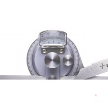 Universele gradenboog / gradenmeter roestvrij staal met gegradueerde omtrek 0-90° en vergrootglas Limit