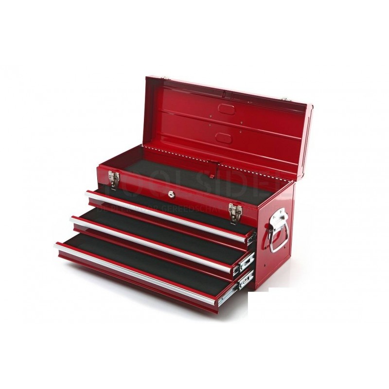 HBM Boîte à outils professionnelle 3 tiroirs - Rouge