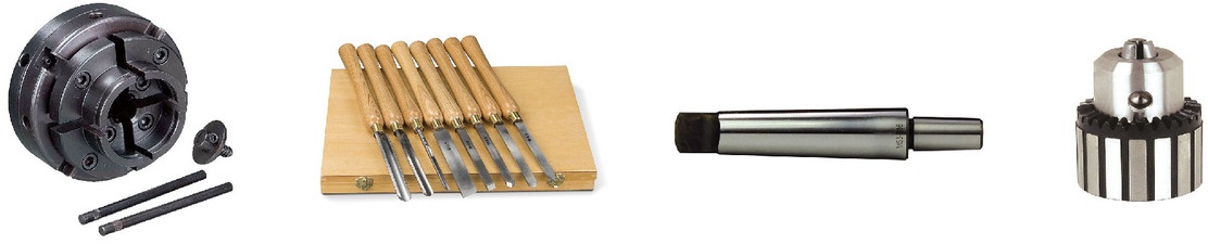 Trædrejebænk 305x460 mm + 4-kæbet borepatron dia. 100 mm + 8-delt drejemejselsæt + borepatron + borepatronhale Holzstar Trædrejebænk 305x460 mm + 4-kæbet borepatron dia. 100 mm + 8-delt drejemejselsæt + borepatron + borepatronhale Holzstar