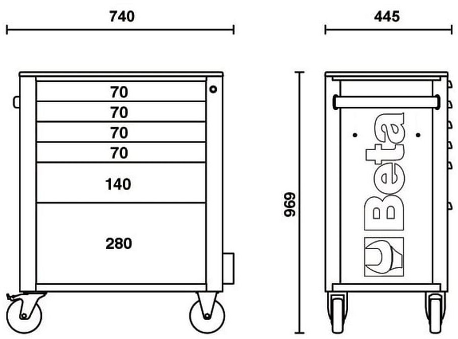Beta gereedschapswagen 6 laden, 189-delig, BW 2400RSC24/6-G Beta gereedschapswagen 6 laden, 189-delig, BW 2400RSC24/6-G