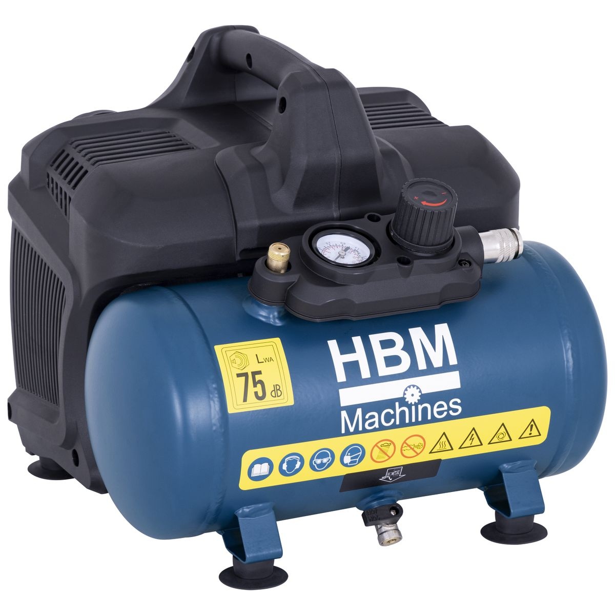 HBM stille kompressor 6 liter 75 dB