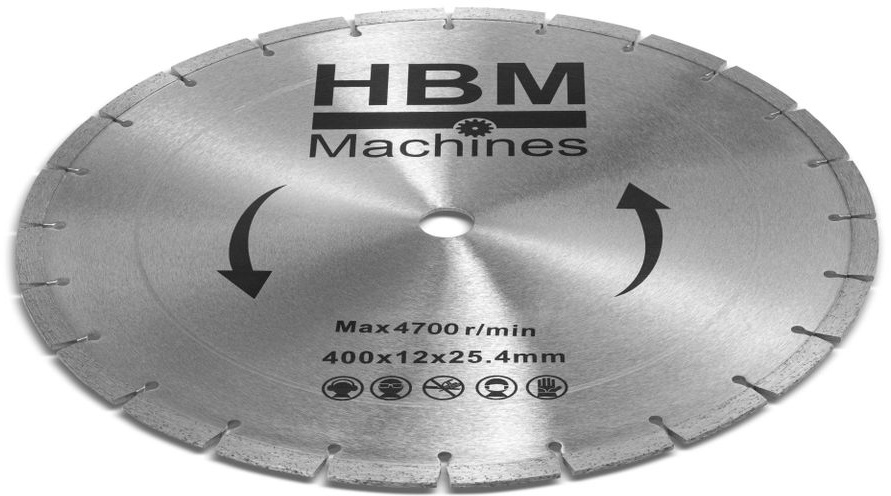 HBM zaagblad 400 mm voor HBM Professionele Betonzaag, Bandenzaag, Motorslijper