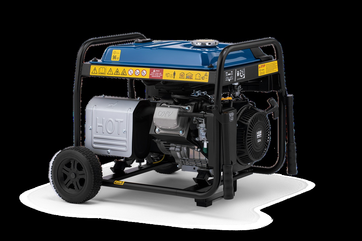HBM aggregat, generator 322 cc med benzinmotor 230V 5500W. HBM aggregat, generator 322 cc med benzinmotor 230V 5500W.