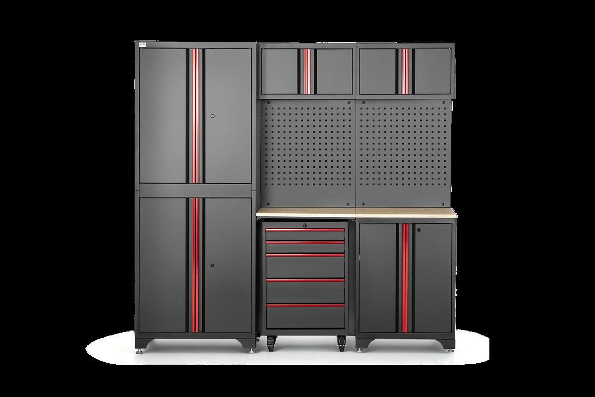 HBM modulair werkplaatssysteem 6-delig, zwart rood, model A