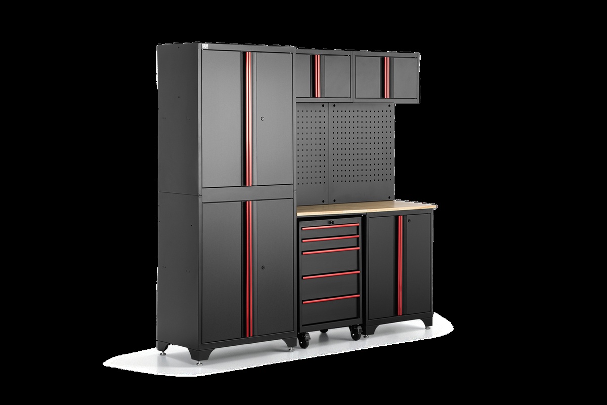 HBM modulair werkplaatssysteem 6-delig, zwart rood, model A