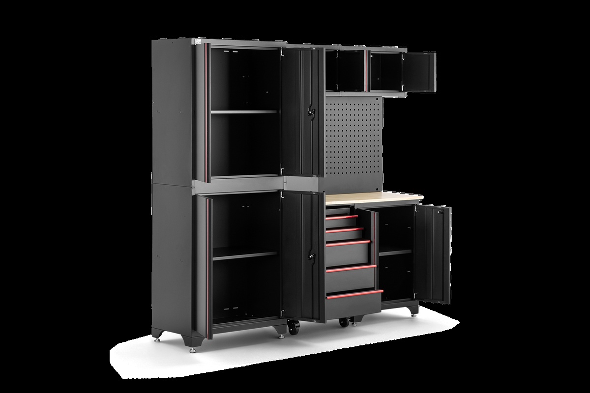 HBM modulair werkplaatssysteem 6-delig, zwart rood, model A