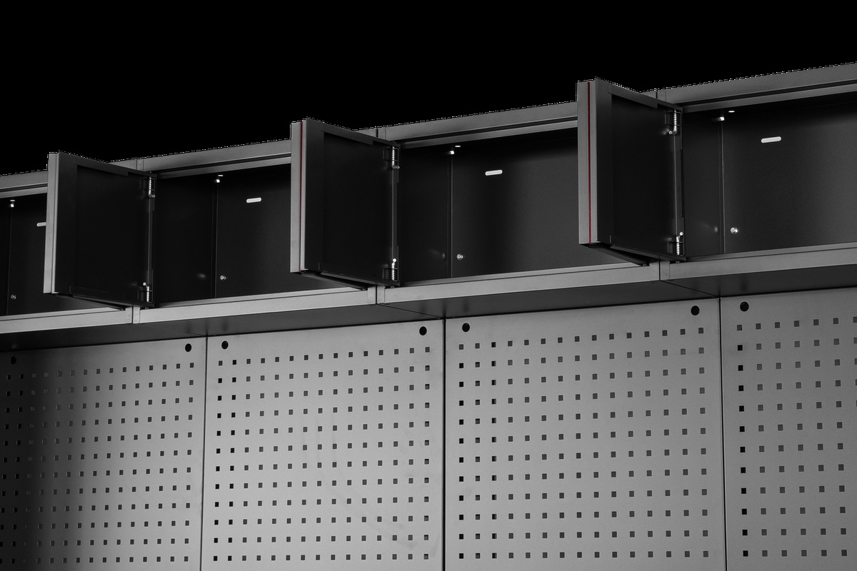 HBM modulair werkplaatssysteem 12-delig, zwart rood HBM modulair werkplaatssysteem 12-delig, zwart rood