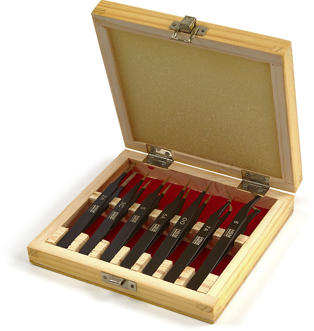  HBM Professional 7-osainen antimagneettinen ruostumattomasta teräksestä valmistettu pinsettisarja