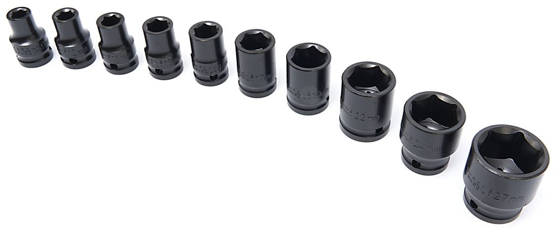 HBM krafttopnøglesæt 1/2 inch, 10-delt.