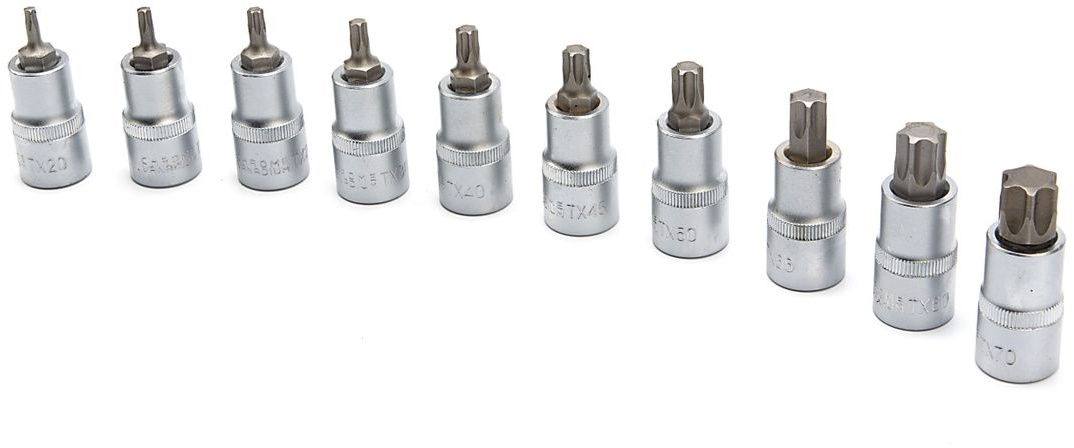 HBM 10-delt 1/2 inch TORX topnøglesæt HBM 10-delt 1/2 inch TORX topnøglesæt