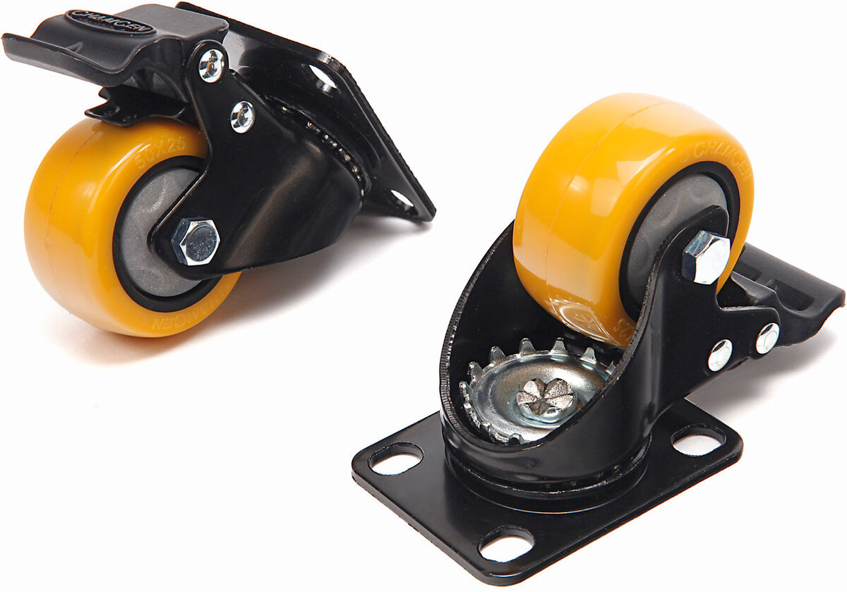 Hbm profi 50 mm. svänghjul med fotplatta och broms