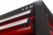 HBM gereedschap opzetkast 4 laden rood 470x690x400 mm, met sleutel, zachtsluitend, gevuld