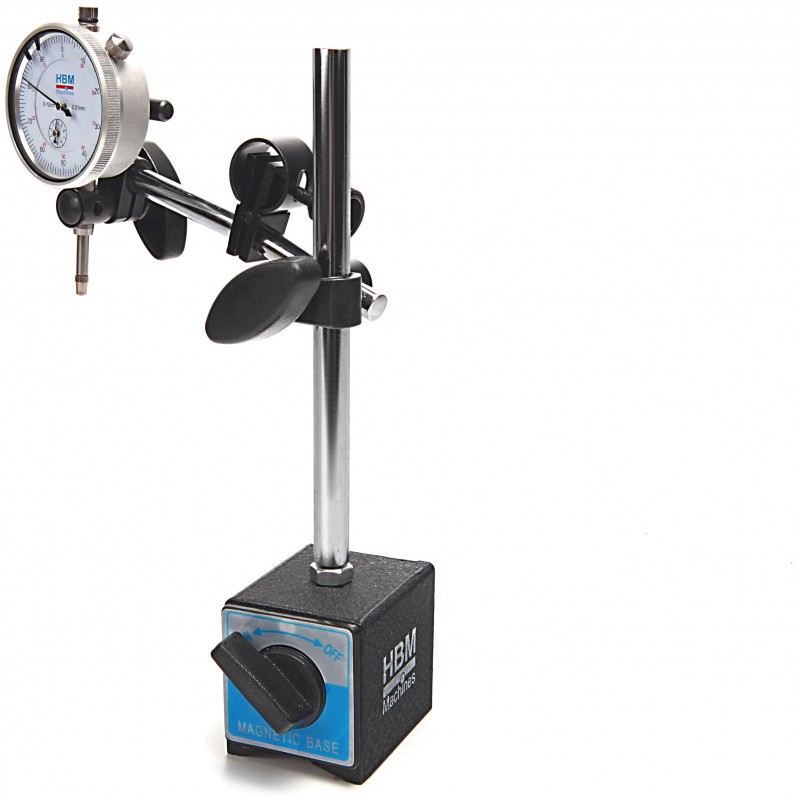 HBM Magneetklokstandaard met meetklok, 3-delig, millimeter, 21,5 x 23,1 x 7 cm