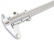 HBM 150 mm analoge schuifmaat 0,001 mm inch/mm met opbergkoffer
