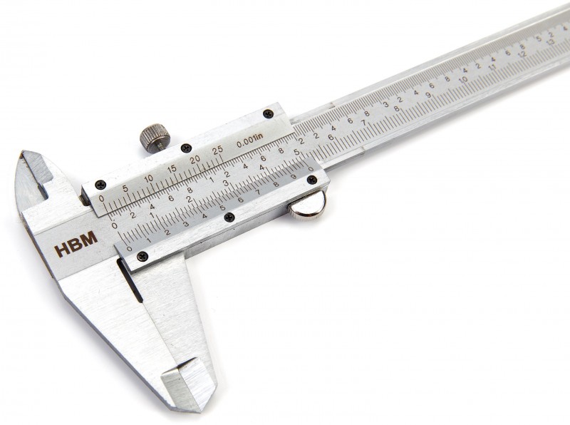 HBM 150 mm analoge schuifmaat 0,001 mm inch/mm met opbergkoffer