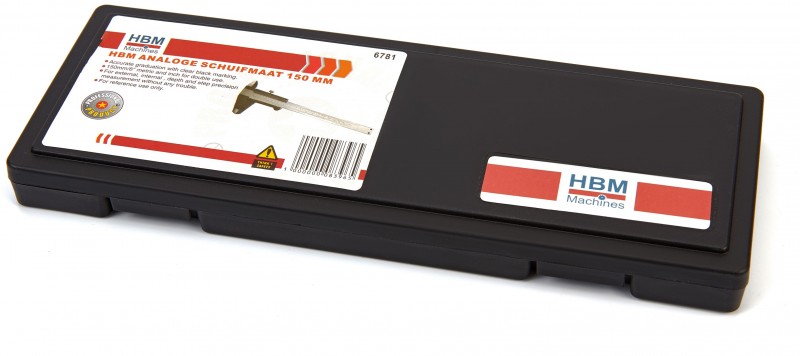 HBM 150 mm analoge schuifmaat 0,001 mm inch/mm met opbergkoffer
