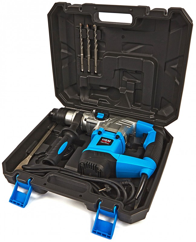 HBM 1050 W boorhamer / klopboorhamer SDS Plus 28 mm met opbergkoffer