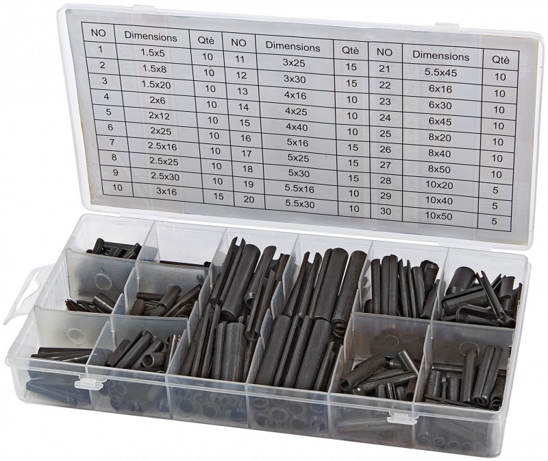 HBM 315-delig Spanstiften Assortiment Metrische Maten voor Gereedschapswand HBM 315-delig Spanstiften Assortiment Metrische Maten voor Gereedschapswand