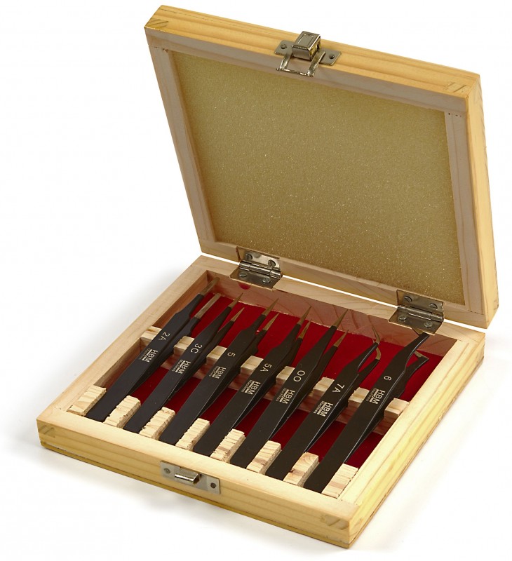 HBM Professionele 7-delige Anti-Magnetische RVS Pincet Set HBM Professionele 7-delige Anti-Magnetische RVS Pincet Set