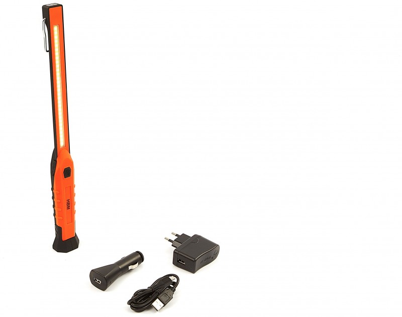 HBM oplaadbare LED zaklamp 300 lumen, extra smal, 36 cm, 3 W, draagbaar HBM oplaadbare LED zaklamp 300 lumen, extra smal, 36 cm, 3 W, draagbaar