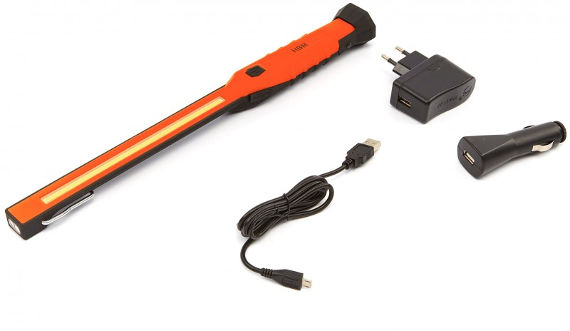 HBM oplaadbare LED zaklamp 300 lumen, extra smal, 36 cm, 3 W, draagbaar HBM oplaadbare LED zaklamp 300 lumen, extra smal, 36 cm, 3 W, draagbaar