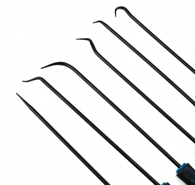HBM 6-delige extra lange pick- en hakenset 250 mm, haakdiameter 3,5 mm