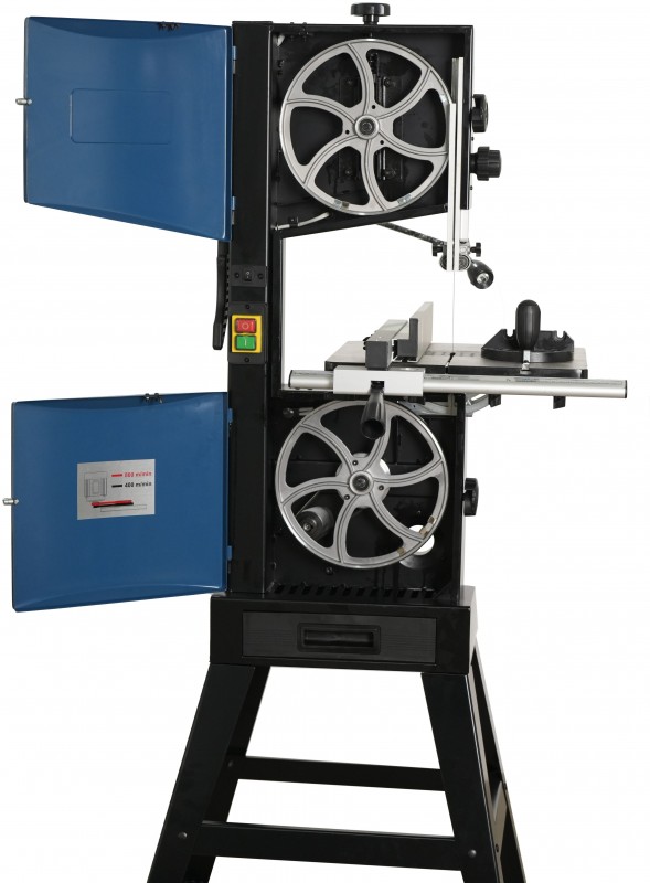 HBM hout lintzaag 250 mm, 375 W, 230 V, kantelbaar, verlichting, 800 m/min, 150 mm snijbereik, stofzuigeraansluiting