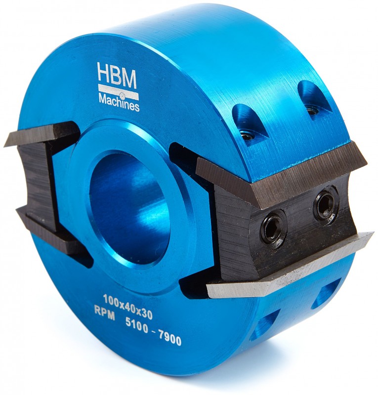 HBM 100 mm Profi Houtfreeskop voor Hout, Opname 30 mm, 7 Sets Messen HBM 100 mm Profi Houtfreeskop voor Hout, Opname 30 mm, 7 Sets Messen