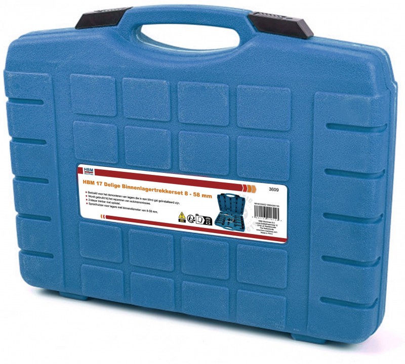 HBM 17-delige binnenlagertrekkerset 8-58 mm met opbergkoffer