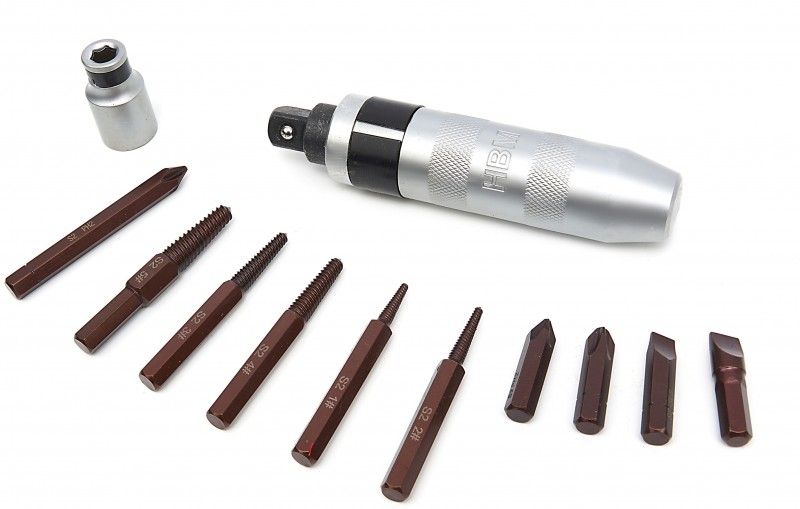 HBM 13-delige Slagschroevendraaier met Dolle Bouten Remover Set