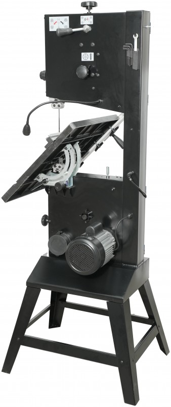 HBM hout lintzaag 350 mm, 1100 W, 230 V, uitlading 340 mm, kantelhoek 45° HBM hout lintzaag 350 mm, 1100 W, 230 V, uitlading 340 mm, kantelhoek 45°