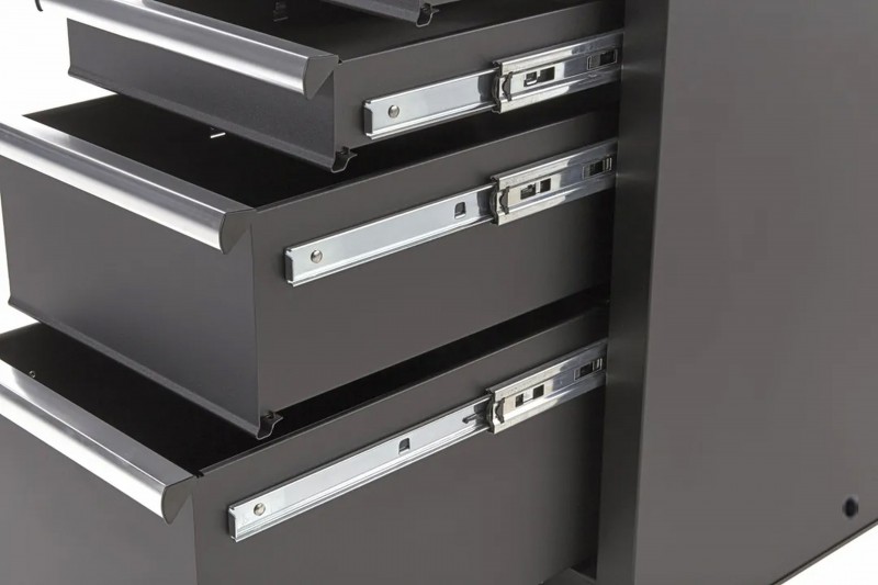 HBM gereedschapskast zwart 6 laden, gevuld, 40 kg, 390 x 460 x 860 mm