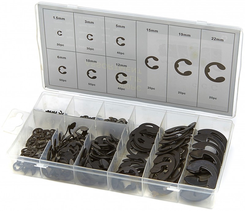 HBM 300-delig E-Clip Assortiment voor Gereedschapswand