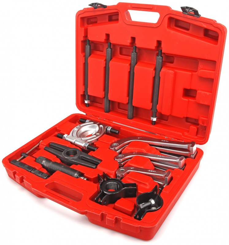 HBM hydraulische poelietrekker- en lagertrekkerset 23-delig 10 ton, geschikt voor werkstukken 100/150/200 mm, met koffer