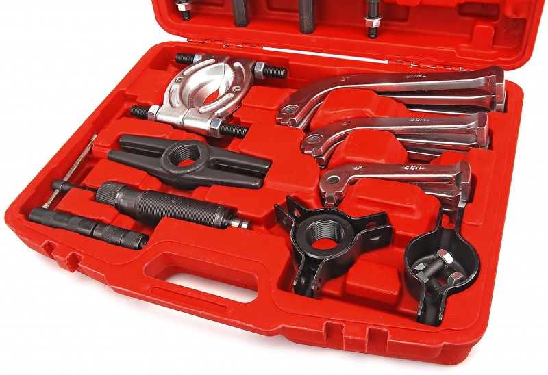 HBM hydraulische poelietrekker- en lagertrekkerset 23-delig 10 ton, geschikt voor werkstukken 100/150/200 mm, met koffer