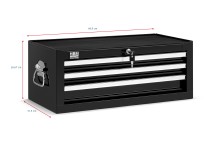 HBM B gereedschap opzetkast zwart, 3 laden, stapelbaar, met sleutel, 67x31,5x26,5 cm HBM B gereedschap opzetkast zwart, 3 laden, stapelbaar, met sleutel, 67x31,5x26,5 cm