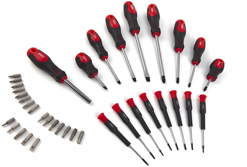 HBM 37-delige Profi Schroevendraaier- en Bitset Sleufkop, Philips, Pozidriv, Torx
