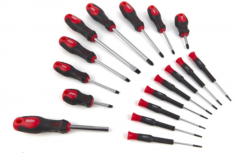HBM 37-delige Profi Schroevendraaier- en Bitset Sleufkop, Philips, Pozidriv, Torx
