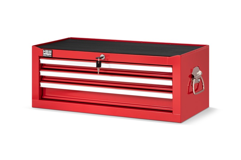 HBM Gereedschap Opzetkast Rood, Stapelbaar, Gevuld, Sleutelslot 670 x 315 x 265 mm