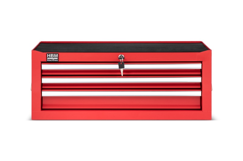 HBM Gereedschap Opzetkast Rood, Stapelbaar, Gevuld, Sleutelslot 670 x 315 x 265 mm