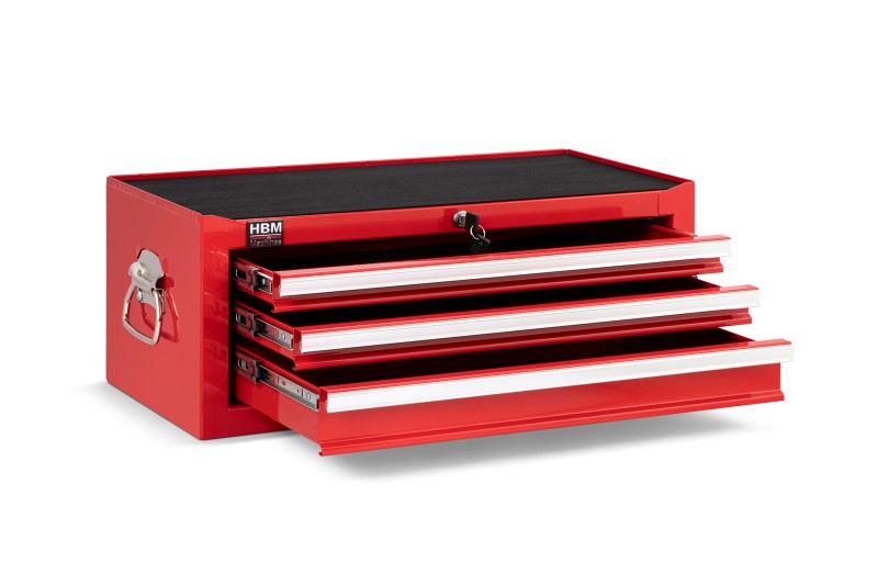 HBM Gereedschap Opzetkast Rood, Stapelbaar, Gevuld, Sleutelslot 670 x 315 x 265 mm