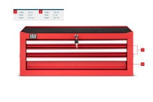 HBM Gereedschap Opzetkast Rood, Stapelbaar, Gevuld, Sleutelslot 670 x 315 x 265 mm
