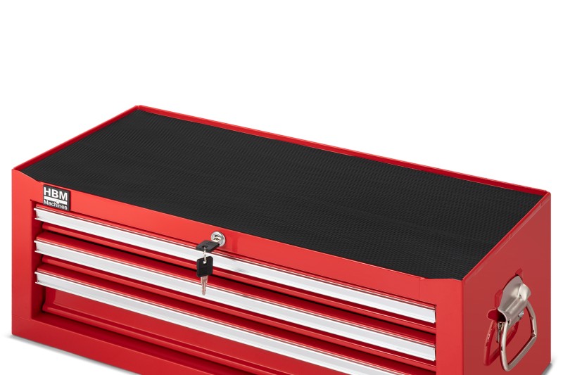 HBM Gereedschap Opzetkast Rood, Stapelbaar, Gevuld, Sleutelslot 670 x 315 x 265 mm