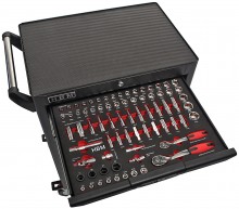 HBM deluxe gevulde gereedschapswagen 283-delig zwart, 7 laden, slot, 210 kg, 4 wielen
