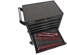 HBM deluxe gevulde gereedschapswagen 283-delig zwart, 7 laden, slot, 210 kg, 4 wielen