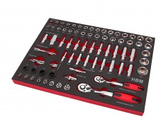 HBM deluxe gevulde gereedschapswagen 283-delig zwart, 7 laden, slot, 210 kg, 4 wielen