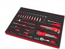 HBM deluxe gevulde gereedschapswagen 283-delig zwart, 7 laden, slot, 210 kg, 4 wielen