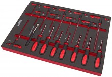 HBM deluxe gevulde gereedschapswagen 283-delig zwart, 7 laden, slot, 210 kg, 4 wielen